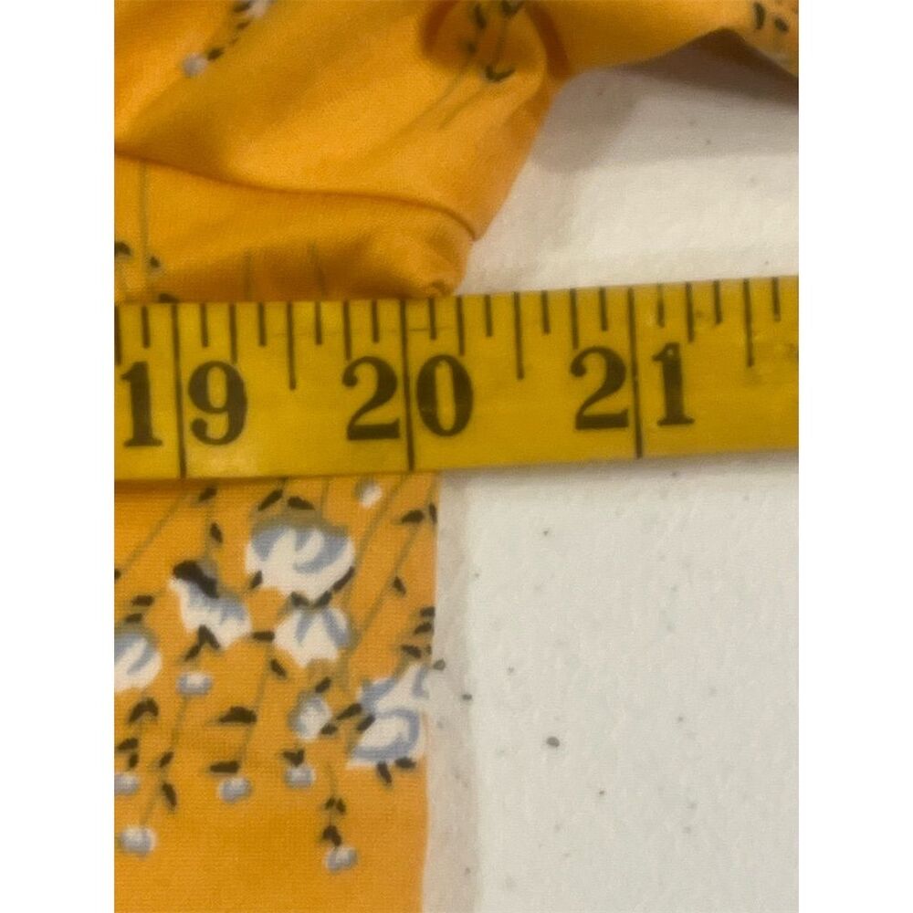 NY Collection Women's Floral Blouse Yellow V-Neck 3/4 Sleeve Standard Size M - Picture 12 of 15